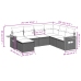 Set de comedor de jardín 7 pzas y cojines ratán sintético negro