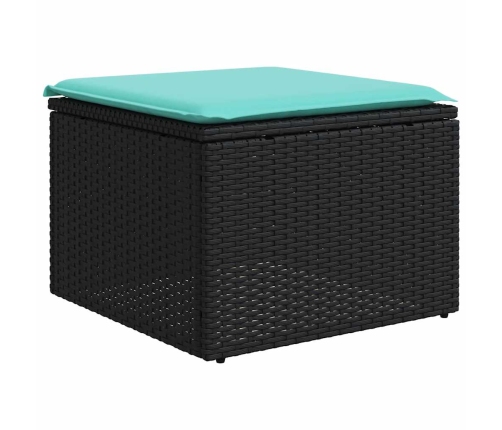 Set de sofás de jardín 7 pzas con cojines ratán sintético negro