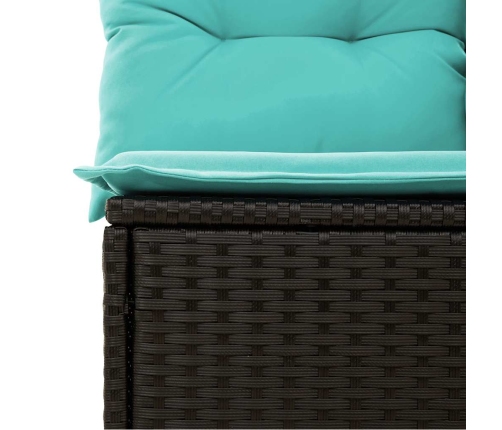 Set de sofás de jardín 7 pzas con cojines ratán sintético negro