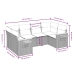 Set de muebles de jardín 6 pzas y cojines ratán sintético gris