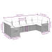 Set de comedor de jardín 7 pzas y cojines ratán sintético negro