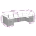 Set de comedor de jardín 7 pzas y cojines ratán sintético negro