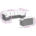 Set de sofás de jardín 9 pzas con cojines ratán sintético beige