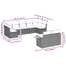 Set de muebles de jardín 9 pzas y cojines ratán sintético gris
