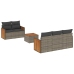Set de muebles de jardín 6 pzas y cojines ratán sintético gris