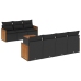 Set de sofás de jardín 8 piezas y cojines ratán sintético negro