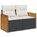 Set de muebles de jardín 5 pzas y cojines ratán sintético negro