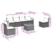 Set de comedor de jardín 7 pzas y cojines ratán sintético negro