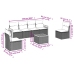 Set de comedor de jardín 7 pzas y cojines ratán sintético negro