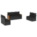Set de comedor de jardín 7 pzas y cojines ratán sintético negro