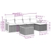 Set de muebles de jardín 6 pzas y cojines ratán sintético gris