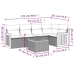 Set de muebles de jardín 6 pzas y cojines ratán sintético gris