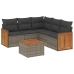Set de muebles de jardín 6 pzas y cojines ratán sintético gris