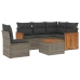 Set de muebles de jardín 6 pzas y cojines ratán sintético gris