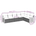 Set de comedor de jardín 7 pzas y cojines ratán sintético negro