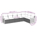 Set sofás de jardín 7 piezas y cojines ratán sintético beige
