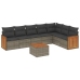 Set de sofás de jardín 8 pzas y cojines ratán sintético gris