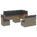 Set de muebles de jardín 9 pzas y cojines ratán sintético gris