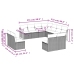 Set de sofás de jardín 11pzas con cojines ratán sintético beige