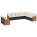 Set de sofás de jardín 10 pzas cojines ratán sintético negro
