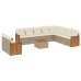 Set de sofás de jardín 11pzas con cojines ratán sintético beige