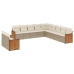 Set de sofás de jardín 11pzas con cojines ratán sintético beige