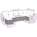 Set de comedor de jardín 7 pzas y cojines ratán sintético negro