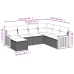 Set de comedor de jardín 7 pzas y cojines ratán sintético negro