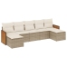 Set sofás de jardín 7 piezas y cojines ratán sintético beige