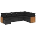 Set de sofás de jardín 8 piezas y cojines ratán sintético negro