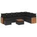 Set de sofás de jardín 8 piezas y cojines ratán sintético negro