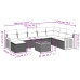 Set de muebles de jardín 9 pzas y cojines ratán sintético gris