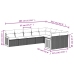 Set de muebles de jardín 9 pzas y cojines ratán sintético gris