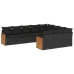 Set de sofás de jardín 10 pzas cojines ratán sintético negro