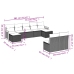 Set de muebles de jardín 9 pzas y cojines ratán sintético gris