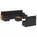 Set de sofás de jardín 10 pzas cojines ratán sintético negro