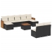 Set de sofás de jardín 10 pzas cojines ratán sintético negro