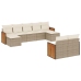 Set de sofás de jardín 9 pzas con cojines ratán sintético beige