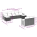 Set de muebles de jardín 9 pzas y cojines ratán sintético gris