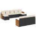 Set de sofás de jardín 10 pzas cojines ratán sintético negro