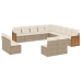 Set sofás de jardín con cojines 13 pzas ratán sintético beige
