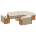 Set sofás de jardín con cojines 13 pzas ratán sintético beige