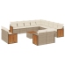 Set sofás de jardín 14 pzas con cojines ratán sintético beige