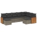 Set de muebles de jardín 9 pzas y cojines ratán sintético gris