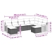 Set de muebles de jardín 9 pzas y cojines ratán sintético gris