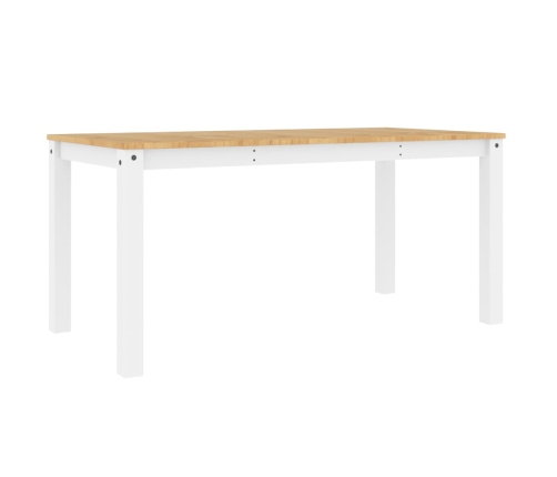 vidaXL Mesa de comedor Panama madera maciza pino blanco 160x80x75 cm