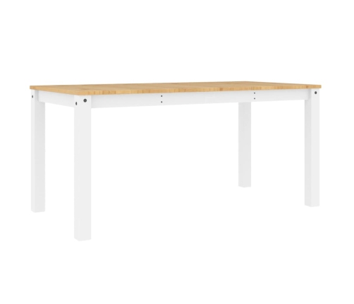 vidaXL Mesa de comedor Panama madera maciza pino blanco 160x80x75 cm