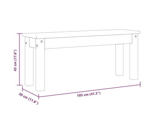 Banco de comedor Panama madera maciza de pino 105x30x45 cm