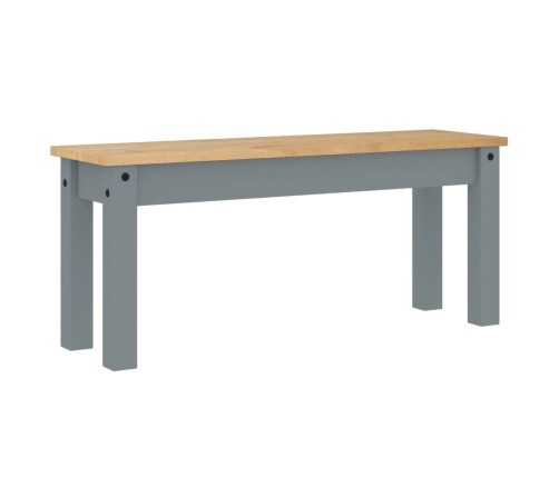 Banco de comedor Panama madera maciza de pino gris 105x30x45 cm