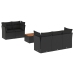 Set de sofás de jardín 6 piezas y cojines ratán sintético negro